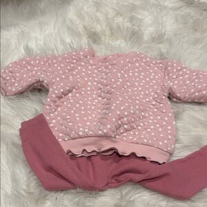 Little Me Pink and White Polka Dot Outfit